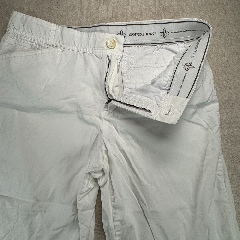 Christopher & Banks Pants Size 14 Women’s Comfort Stretch White Capris Casual - Picture 9 of 12